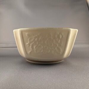 Vtg Lenox Arcadia Collection‎ 1979 Cream Floral Gold Rimmed Square Candy Dish